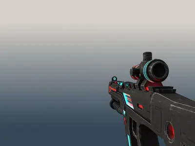 Rifle-modern-gun Low-poly 3D model
