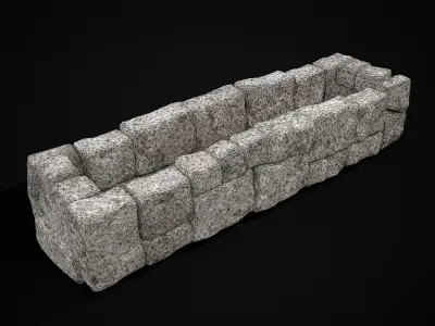 Rustic Stone Fireplace Low-poly 3D model