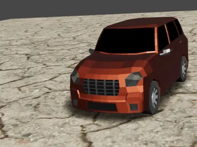 Low Poly Modern SUV Free low-poly 3D model