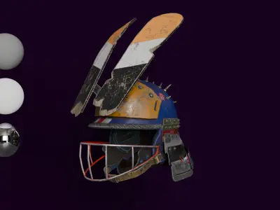 Post apocalyptic helmet Low-poly 3D model