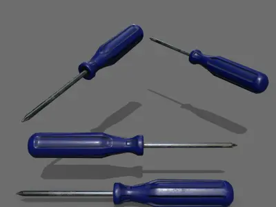 screwdriver Low-poly 3D model 30
