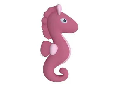 Seahorse plushie toy 3D model