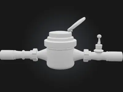 Water Meter Valve Functional Utility Component 3D model