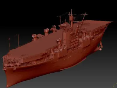 Aircraft Carrier Low-poly 3D model by LIUSHUWEN