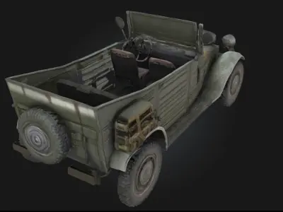  Vintage Convertible  Classic Military Vehicle Model Historical 3D model