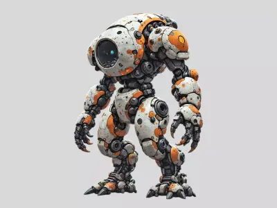 Sci Fi Robot Character Game Ready Mech Droid Futuristic Machine  3D model