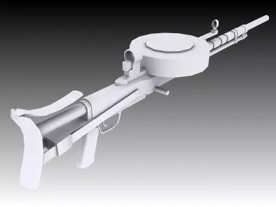 Degtyaryova Tankovy Machine Gun Low-poly 3D model