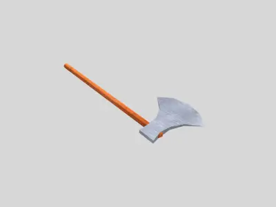 low poly medieval axe 3 Low-poly 3D model