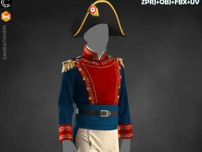 MENS MILITARY UNIFORM 3D model