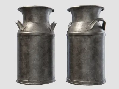 Milk Can Low-poly 3D model
