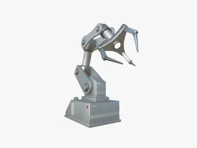Robotic Hand A02 Bright Steel - Machinery Industrial Design Low-poly 3D model