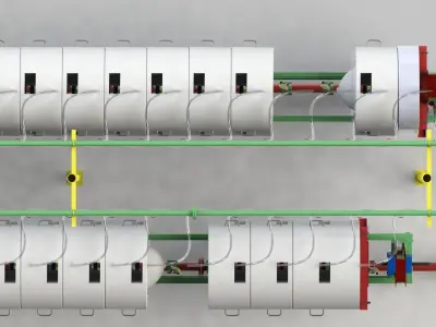 Battery Casting Line Free 3D model