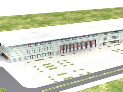 Station Building 3D model 3