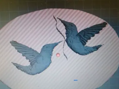 Birds on plate Free 3D print model