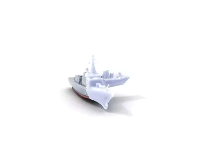 Modern Naval Destroyer model pack Low-poly 3D model