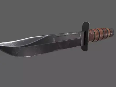 Ka Bar Knife Low-poly 3D model