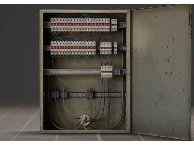 Industrial Circuit Breaker Electrical Fuse Box 3D model