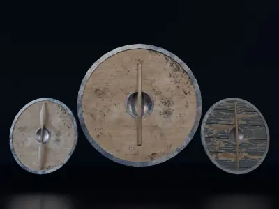 Viking Shield Low-poly 3D model 19