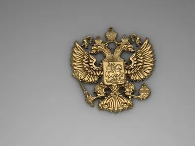 Gerb Russia 1 Russian Coat of arms 3D print model