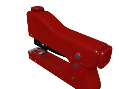 Vintage Red Office Stapler Low-poly 3D model