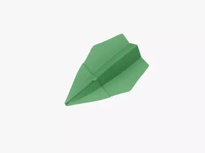 Paper Plane Green Low-poly 3D model