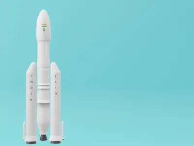 GSLV Geosynchronous Satellite Launch Vehicle Mk 3 ISRO 3D model