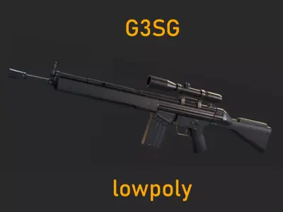 G3SG stylized lowpoly gameready model Low-poly 3D model