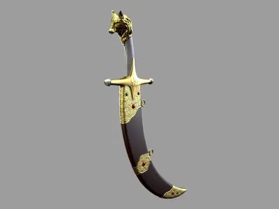 Mongol Warrior Sword Low-poly 3D model purchase