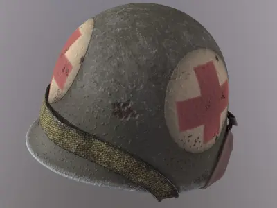 Military medical helmet 3D model 3D model