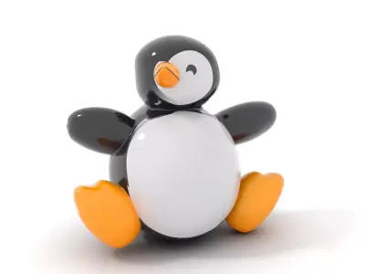 Inflatable Penguin Model Pack with Realistic Textures Low-poly 3D model
