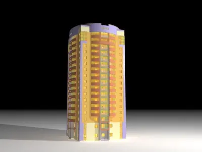 Building in modern City 3D model
