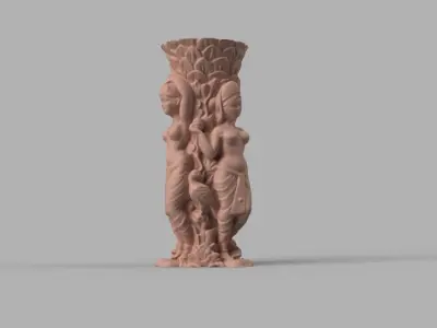 statue de pierre et porte stylo 2 modele 3D print model