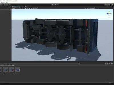 Industrial Dump Truck Pack for Unity Low-poly 3D model