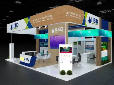 Exhibition Stand Stall Three Side Open 8X9 3D model