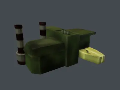 Military building MOBILE game asset Low-poly 3D model