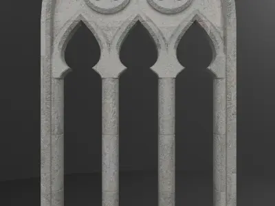 Gothic Medieval Window Set 3D model