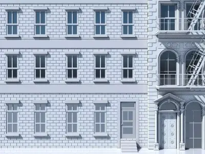 Commercial Building Facade 01 3D model
