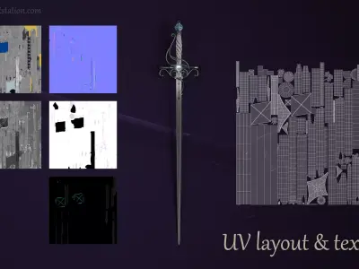 Azulae Rapier - Low Poly 3D model Low-poly 3D model