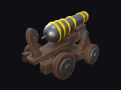 Gameready Stylized Cannon Low-poly 3D model