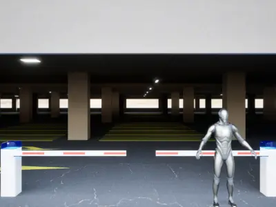 Multi-level parking Low-poly 3D model