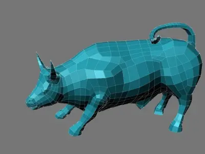 low poly bull model Free low-poly 3D model
