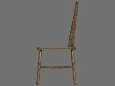 Antique Wooden Chair Low-poly 3D model purchase