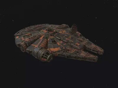 27-5Millennium Falcon Star Wars Spacecraft Free 3D model