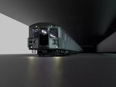 Train inside 3D model