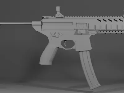Low poly Sig Sauer MPX Free low-poly 3D model