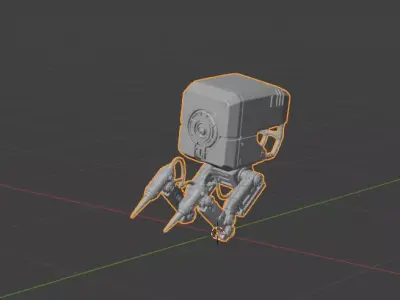 Sci-Fi Industrial Repair Drone - High-Poly PBR Robotic Worker 07 3D model