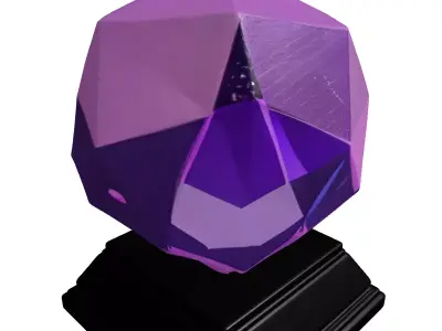 Faceted Purple Crystal Gemstone Trophy 3D model