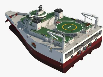 Seismic Survey Vessel 3D model purchase