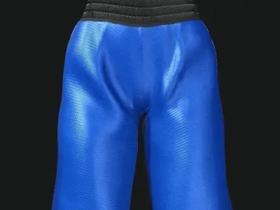 Boxing Shorts - Blue Low-poly 3D model