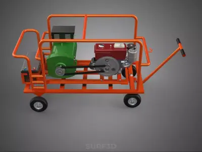 WHEEL SWIVEL CASTER DIESEL POWER GENERATOR SET GENSET ALTERNATOR 3D model